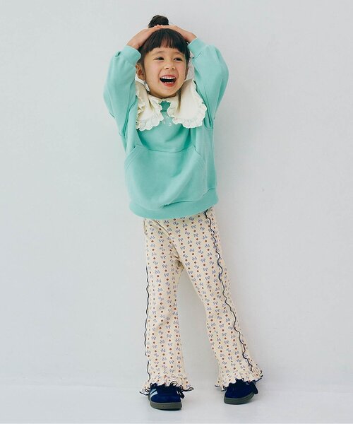 p.premier(ピードットプルミエ)の「【ジュニア対応】総柄ストレッチワッフル裾フリルフレアパンツ(その他パンツ・キッズ・ブラック/サックスブルー/ピンク/レッド・80/90/100/110/120/130/140)」の11枚目の写真