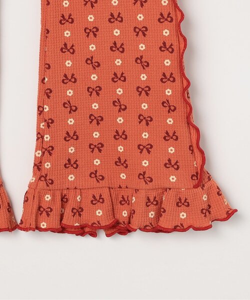 p.premier(ピードットプルミエ)の「【ジュニア対応】総柄ストレッチワッフル裾フリルフレアパンツ(その他パンツ・キッズ・ブラック/サックスブルー/ピンク/レッド・80/90/100/110/120/130/140)」の19枚目の写真