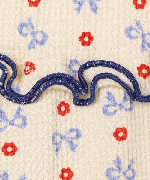 p.premier(ピードットプルミエ)の「【ジュニア対応】総柄ストレッチワッフル裾フリルフレアパンツ(その他パンツ・キッズ・ブラック/サックスブルー/ピンク/レッド・80/90/100/110/120/130/140)」の21枚目の写真