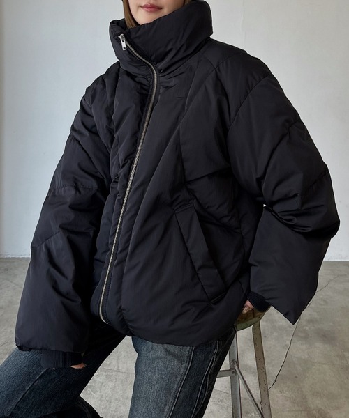 PAGEBOY（ページボーイ）の「サステナウォームナカワタブルゾン（ブルゾン・レディース・グレー/オフホワイト/ブラック・FREE）」の2枚目の写真