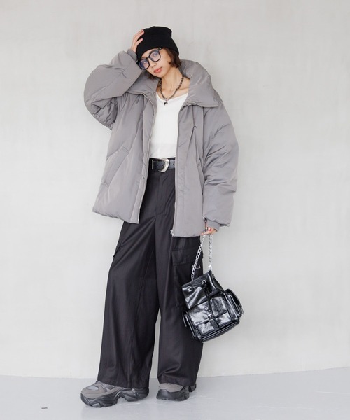 PAGEBOY（ページボーイ）の「サステナウォームナカワタブルゾン（ブルゾン・レディース・グレー/オフホワイト/ブラック・FREE）」の15枚目の写真