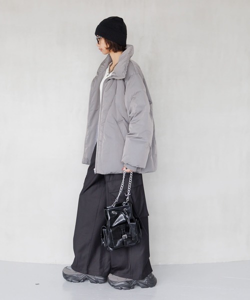 PAGEBOY（ページボーイ）の「サステナウォームナカワタブルゾン（ブルゾン・レディース・グレー/オフホワイト/ブラック・FREE）」の16枚目の写真