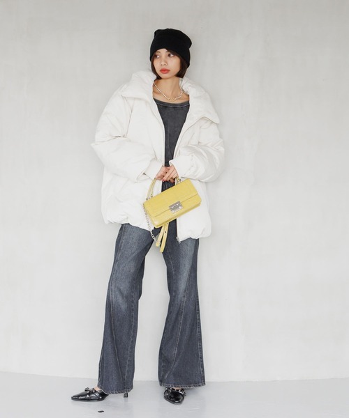 PAGEBOY（ページボーイ）の「サステナウォームナカワタブルゾン（ブルゾン・レディース・グレー/オフホワイト/ブラック・FREE）」の22枚目の写真