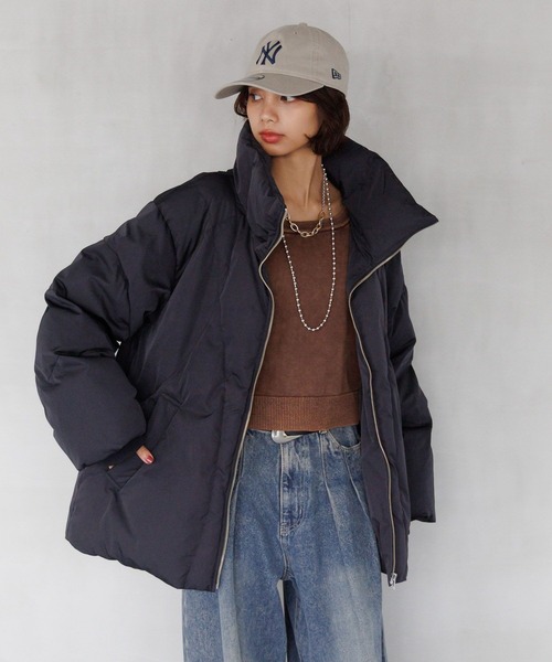 PAGEBOY（ページボーイ）の「サステナウォームナカワタブルゾン（ブルゾン・レディース・グレー/オフホワイト/ブラック・FREE）」の9枚目の写真