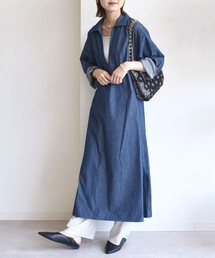 SHIPS | 【WEB限定】〈洗濯機可能〉スキッパー デニム ワンピース(ワンピース)