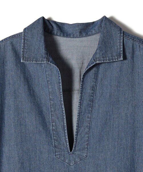 SHIPS（シップス）の「【WEB限定】〈洗濯機可能〉スキッパー デニム ワンピース（ワンピース・レディース・ブルー/ネイビー・ONE SIZE）」の14枚目の写真