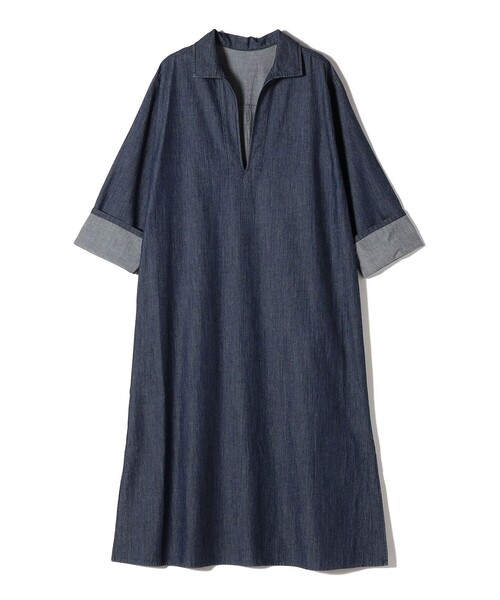 SHIPS（シップス）の「【WEB限定】〈洗濯機可能〉スキッパー デニム ワンピース（ワンピース・レディース・ブルー/ネイビー・ONE SIZE）」の20枚目の写真