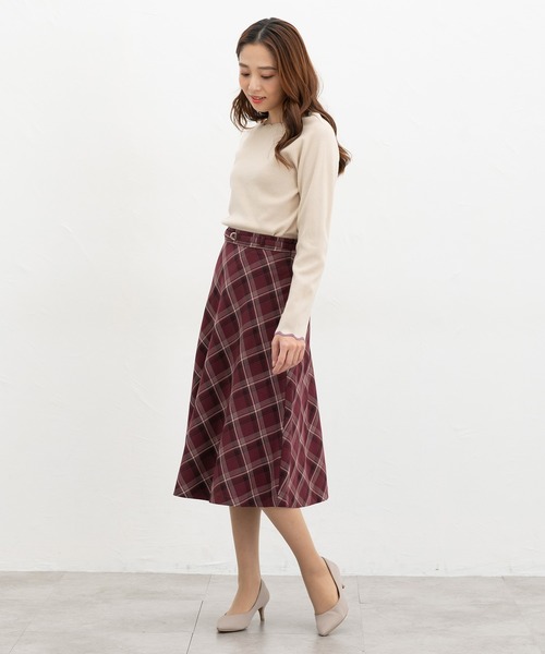 Honeys(ハニーズ)の「チェック柄フレアスカート(スカート・レディース・レッド系その他/ベージュ系その他/ネイビー系・L/LL/M/S)」の8枚目の写真