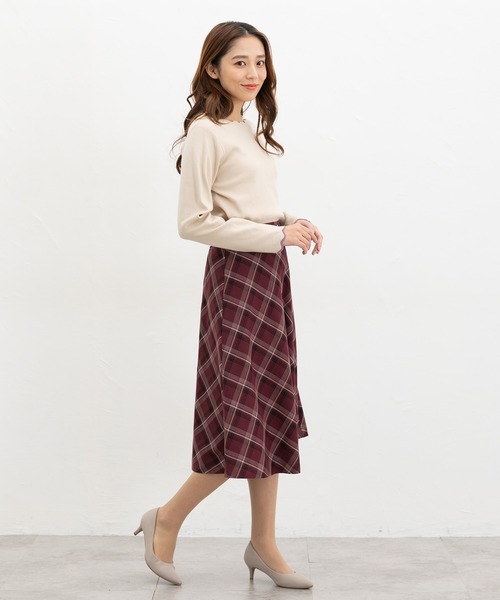 Honeys(ハニーズ)の「チェック柄フレアスカート(スカート・レディース・レッド系その他/ベージュ系その他/ネイビー系・L/LL/M/S)」の10枚目の写真