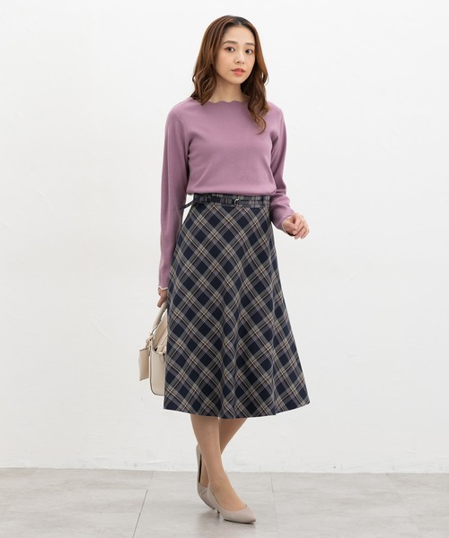 Honeys(ハニーズ)の「チェック柄フレアスカート(スカート・レディース・レッド系その他/ベージュ系その他/ネイビー系・L/LL/M/S)」の12枚目の写真