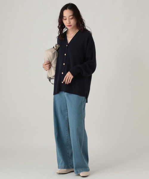 ラクーンリッチVネックカーディガン/571606（カーディガン/ボレロ
