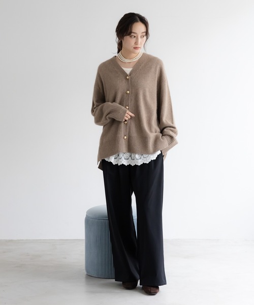 ラクーンリッチVネックカーディガン/571606（カーディガン/ボレロ