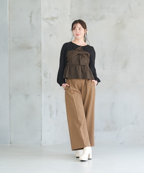 ASTORIA ODIER(アストリアオディール)の「ツイストリボンドッキングブラウス(シャツ/ブラウス・レディース・ブラック/ブラウン/グレー・MEDIUM)」の20枚目の写真