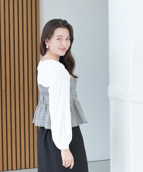 ASTORIA ODIER(アストリアオディール)の「ツイストリボンドッキングブラウス(シャツ/ブラウス・レディース・ブラック/ブラウン/グレー・MEDIUM)」の7枚目の写真