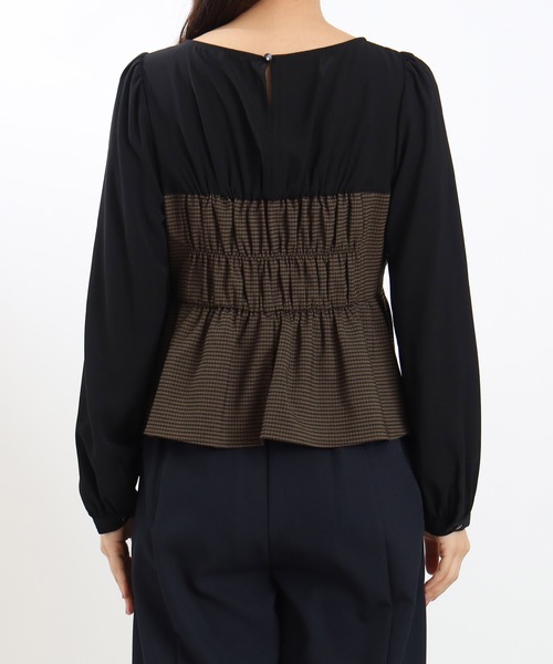 ASTORIA ODIER(アストリアオディール)の「ツイストリボンドッキングブラウス(シャツ/ブラウス・レディース・ブラック/ブラウン/グレー・MEDIUM)」の11枚目の写真