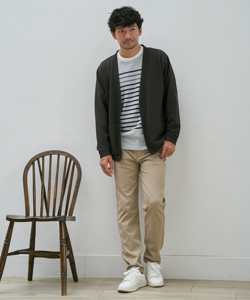 ikka（イッカ）の「ジャカード３カラーボーダーロンＴ（Tシャツ/カットソー・メンズ・ネイビー/ワイン/ブラック/オフホワイト・XL/L/M/S）」の11枚目の写真