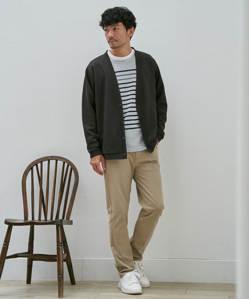 ikka（イッカ）の「ジャカード３カラーボーダーロンＴ（Tシャツ/カットソー・メンズ・ネイビー/ワイン/ブラック/オフホワイト・XL/L/M/S）」の12枚目の写真