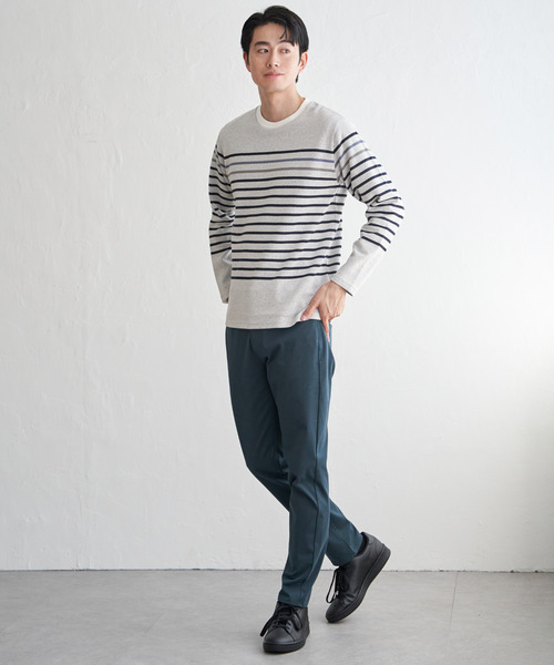 ikka（イッカ）の「ジャカード３カラーボーダーロンＴ（Tシャツ/カットソー・メンズ・ネイビー/ワイン/ブラック/オフホワイト・XL/L/M/S）」の15枚目の写真