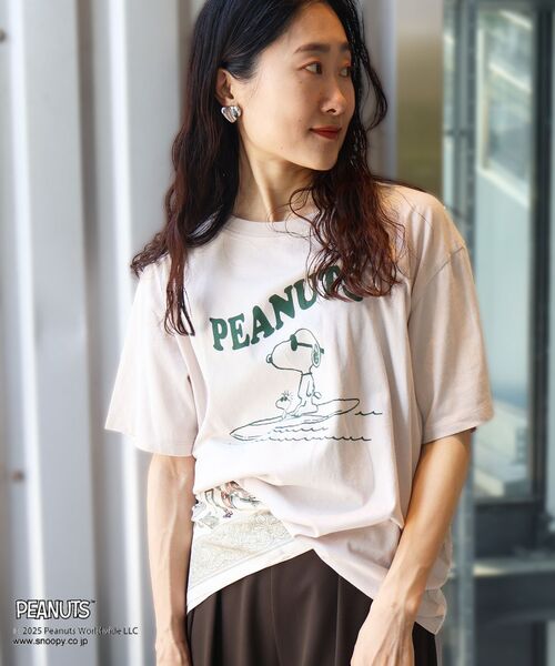 le.coeur blanc（ルクールブラン）の「【PEANUTS】ピグメントTシャツ（Tシャツ/カットソー・レディース・グレイッシュベージュ/ブラウン/チャコールグレー・38）」の13枚目の写真