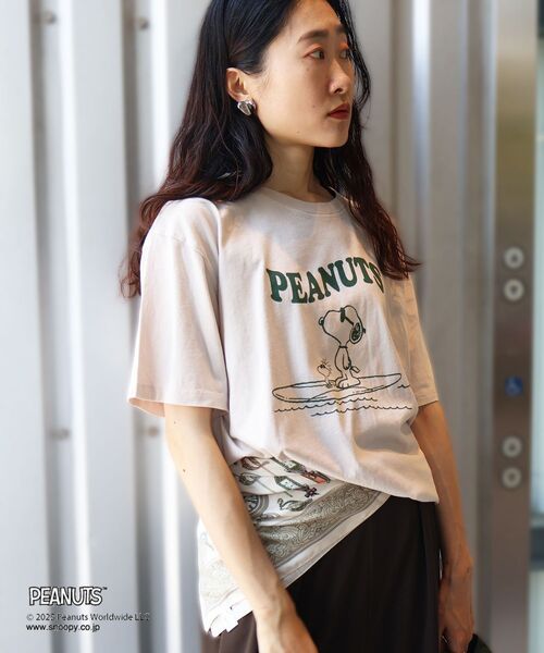 le.coeur blanc（ルクールブラン）の「【PEANUTS】ピグメントTシャツ（Tシャツ/カットソー・レディース・グレイッシュベージュ/ブラウン/チャコールグレー・38）」の15枚目の写真