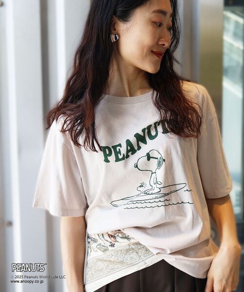 le.coeur blanc（ルクールブラン）の「【PEANUTS】ピグメントTシャツ（Tシャツ/カットソー・レディース・グレイッシュベージュ/ブラウン/チャコールグレー・38）」の16枚目の写真