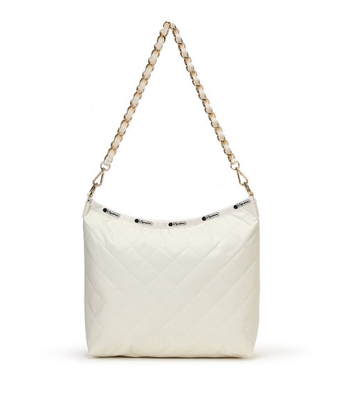 LeSportsac(レスポートサック)の「CHAIN MED ZIP SHOULDER サンドバーチェーンキルト(ショルダーバッグ・レディース・ホワイト・FREE)」の6枚目の写真