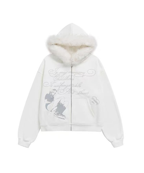 セール】25aw フェイクファーフーディジップパーカー（パーカー