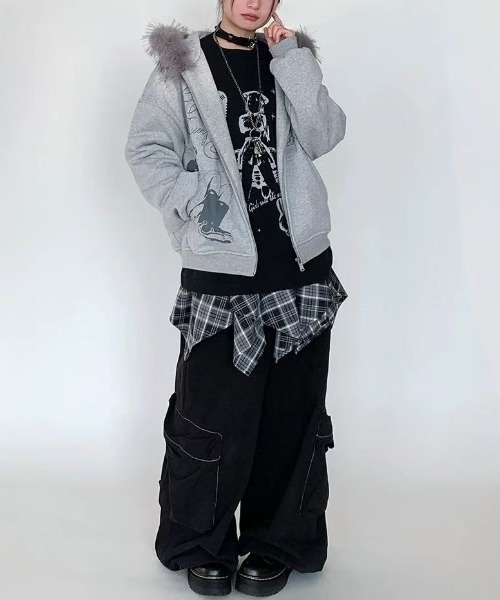 25aw フェイクファーフーディジップパーカー（パーカー