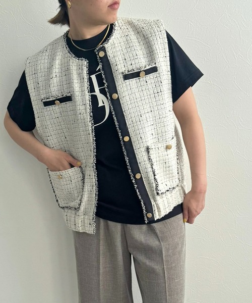 新品　今季　エイミーロウ　Eimee Law ベスト ジレ スカラップベスト Eimee Law ベスト ジレ スカラップベスト レディース : ZOZOTOWN