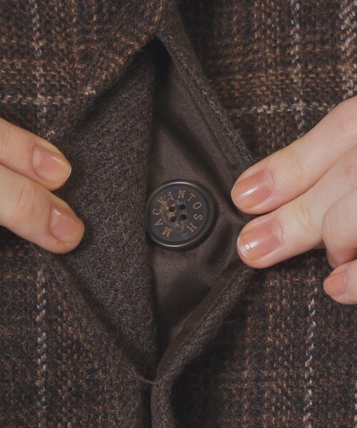 MACKINTOSH LONDON（マッキントッシュ ロンドン）の「【WEB・一部店舗限定】【ROSLEY/ロズリー】ウールリバーチェックコート（ステンカラーコート・レディース・ダークブラウン・38）」の8枚目の写真