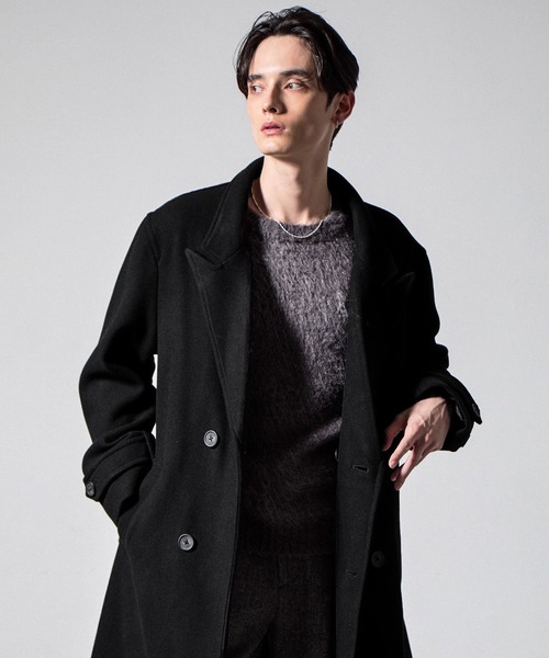 CLEL】Wool Blend Tech Melton Double Chester Coat / ウールブレンド
