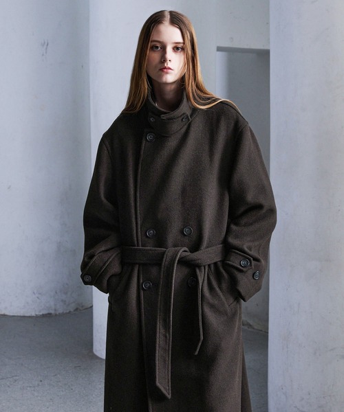 CLEL】Wool Blend Tech Melton Double Chester Coat / ウールブレンド