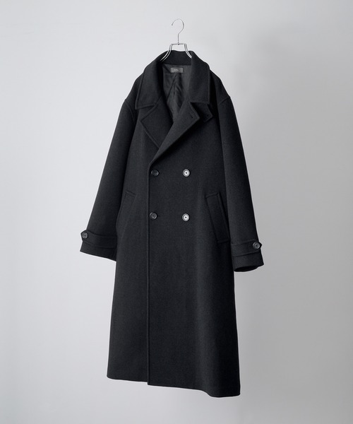 CLEL】Wool Blend Tech Melton Double Chester Coat / ウール