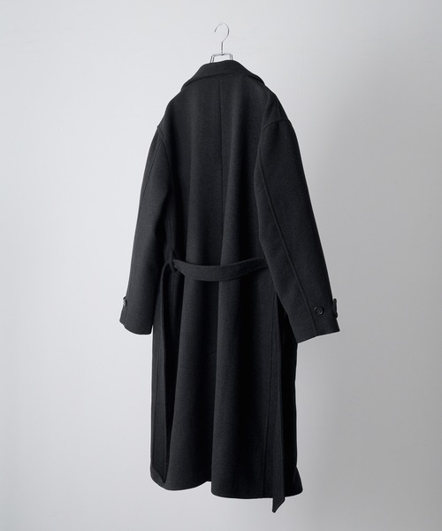 CLEL】Wool Blend Tech Melton Double Chester Coat / ウール
