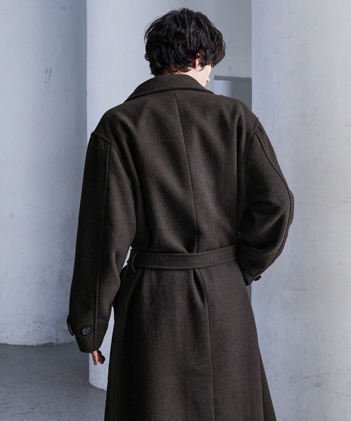 CLEL】Wool Blend Tech Melton Double Chester Coat / ウールブレンド