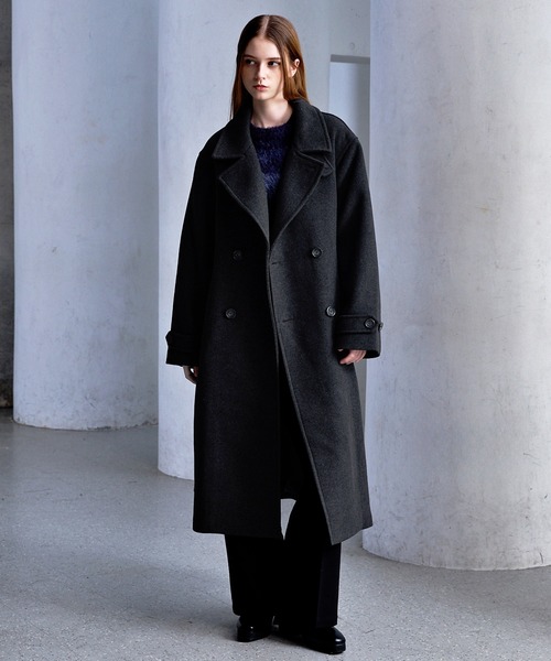 セール】【CLEL】Wool Blend Tech Melton Double Chester Coat