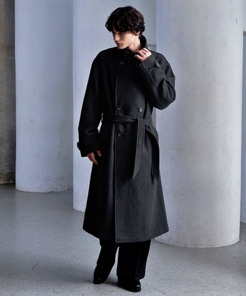 CLELのダブルチェスターコート CLEL】Wool Blend Tech Melton Double Chester Coat / ウール