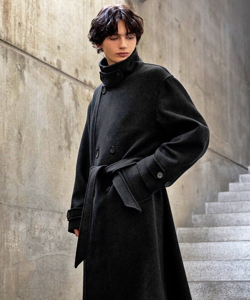 CLEL（クレイル）の「【CLEL】Wool Blend Tech Melton Double Chester Coat / ウールブレンドテックメルトンダブルチェスターコート（チェスターコート・メンズ・チャコールグレー/ダークブラウン/ブラック・L/M/S/XS）」の14枚目の写真