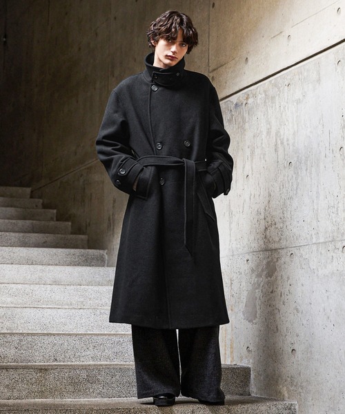 CLEL】Wool Blend Tech Melton Double Chester Coat / ウール