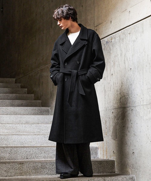 セール】【CLEL】Wool Blend Tech Melton Double Chester Coat