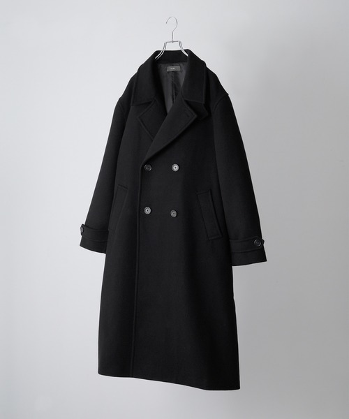 CLEL】Wool Blend Tech Melton Double Chester Coat / ウール