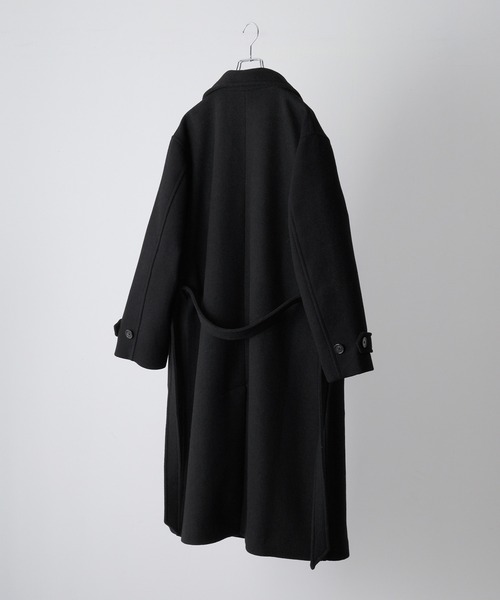 CLEL】Wool Blend Tech Melton Double Chester Coat / ウール