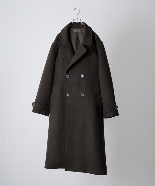 極美品☆高級◎メルトン ダブル チェスターコート 3.9万 ウール XL
