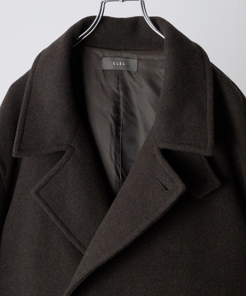 CLEL ダブルチェスターコート ダークブラウン 完売品 CLEL】Wool Blend Tech Melton Double Chester Coat / ウール