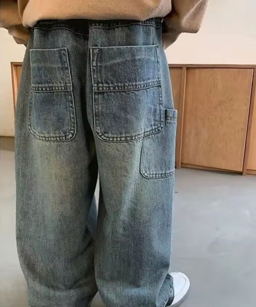 Bambin(ボンバン)の「【 Bambin / ボンバン 】 ヴィンテージカラー ペインター デニムパンツ(デニムパンツ・キッズ・ブルー・100/110/120/130)」の4枚目の写真