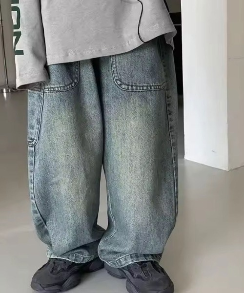 Bambin(ボンバン)の「【 Bambin / ボンバン 】 ヴィンテージカラー ペインター デニムパンツ(デニムパンツ・キッズ・ブルー・100/110/120/130)」の5枚目の写真