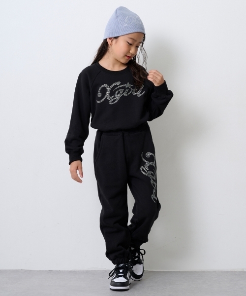 X-girl Stages（エックスガールステージス）の「ラインストーンロゴニットビーニー（ニットキャップ/ビーニー・キッズ・ライトブルー/ブラック・F）」の12枚目の写真