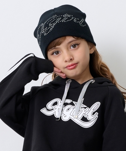 ラインストーンロゴニットビーニー（ニットキャップ/ビーニー）｜X