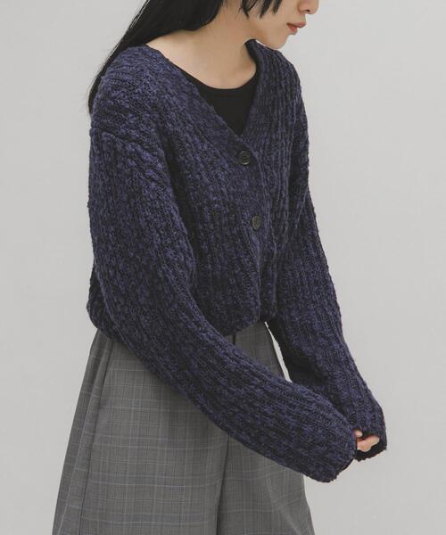 セール】スラブMIXショートカーディガン（ニット/セーター）｜KBF