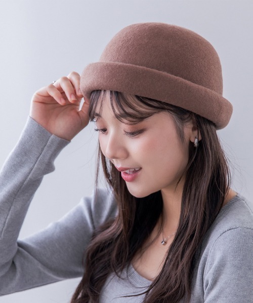 polcadot（ポルカドット）の「バスク ロールキャップ/ユニセックス（ニットキャップ/ビーニー・レディース・ブラウン/アイボリー/ブラック・FREE）」の3枚目の写真